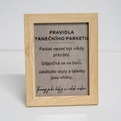 Rámeček dřevěný - střední (pravidla tanečního parketu)