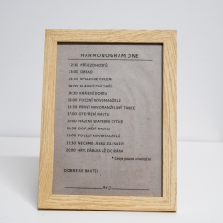 Rámeček dřevěný - velký (harmonogram dne)