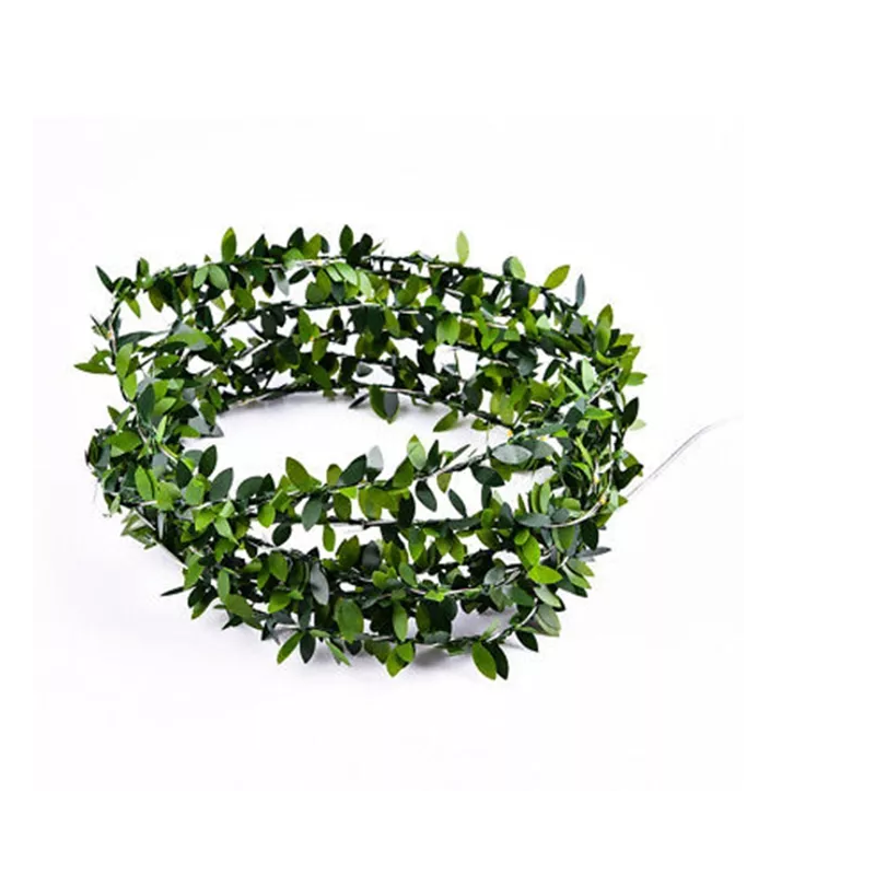 LED světelný řetěz s lístky - 10m (teplá bílá)