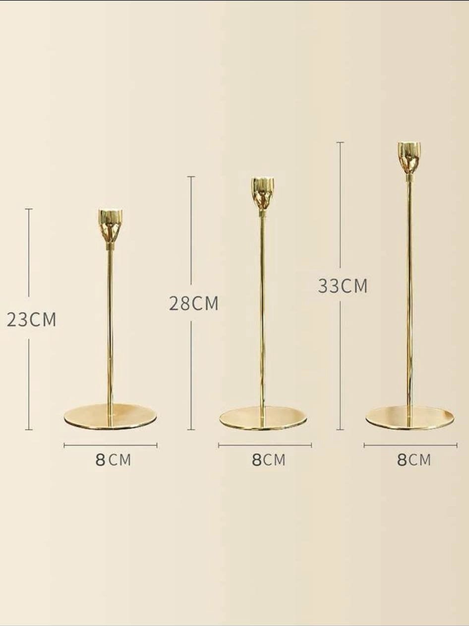 Svícen zlatý - na kónickou svíčku 28 cm